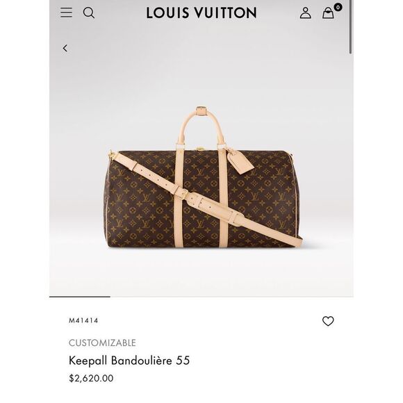NWT Louis Vuitton Keepall Bandoulière 55 Bag - Picture 2 of 10